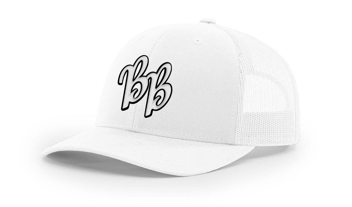 White BB Trucker Hat