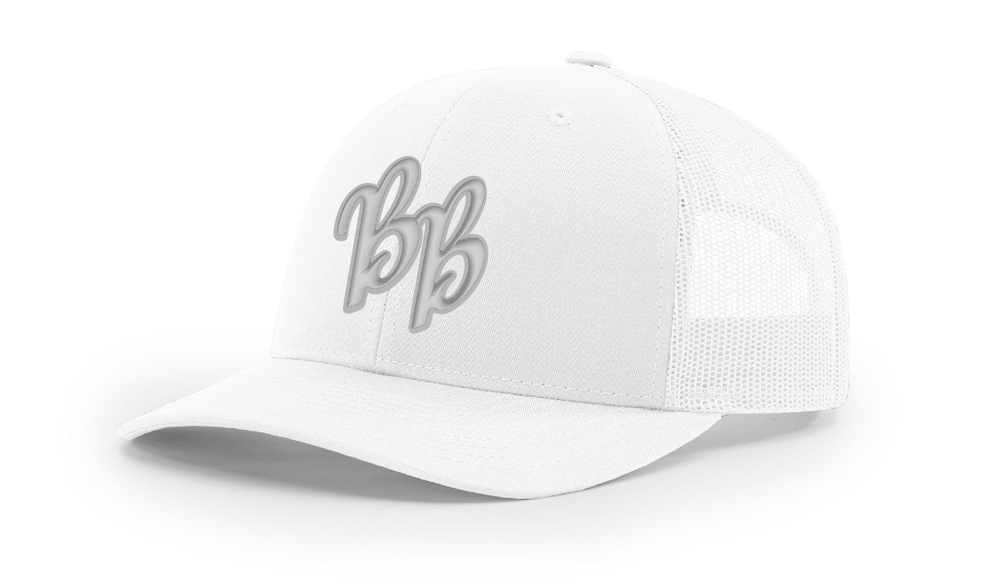 White BB Trucker Hat